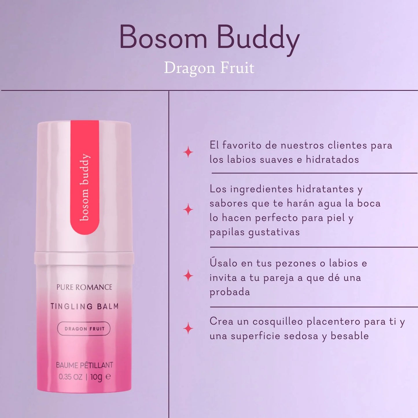 Bosom Buddy - Bálsamo Estimulante. Selecciona tu sabor preferido