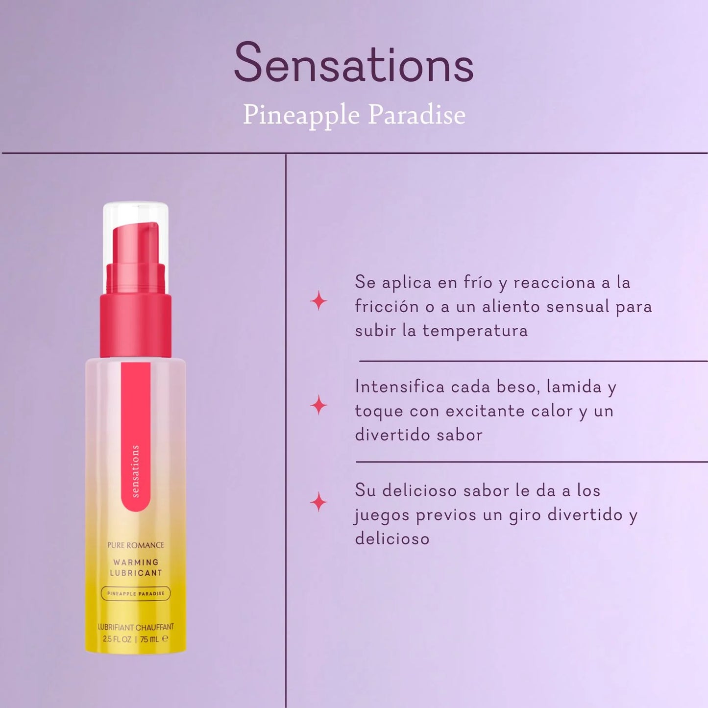 Sensations - Warming Lubricant - (Lubricante con efecto cálido) Selecciona tu sabor preferido